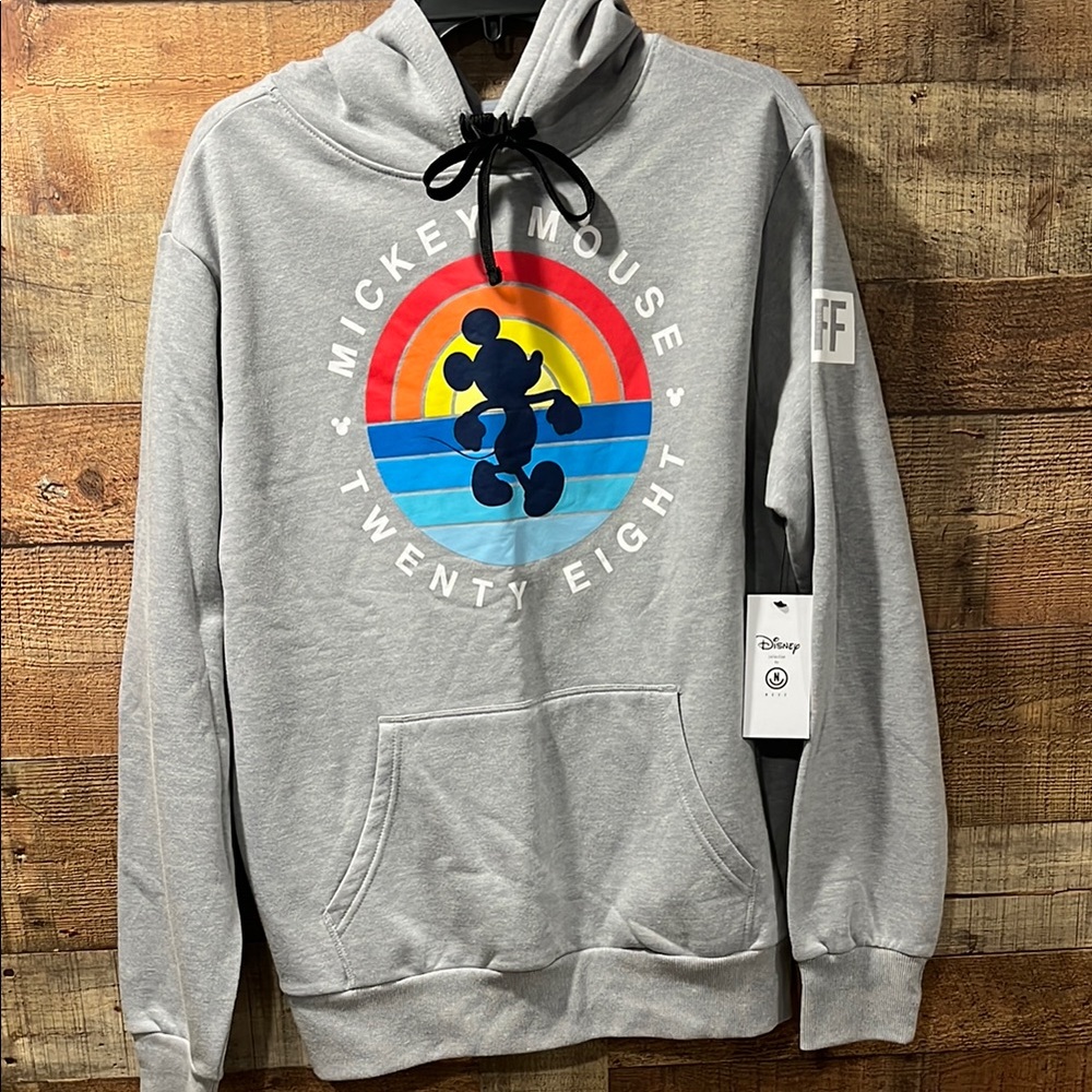 NEFF DISNEY Mickey Mouse Twenty Eight Sunset Hoodie Grey Mens MD NWT